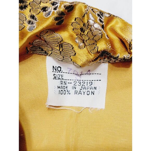 Asian Gold Kimono ? with pants, Robe Jacket Suit Made in Japan size S - Picture 8 of 14
